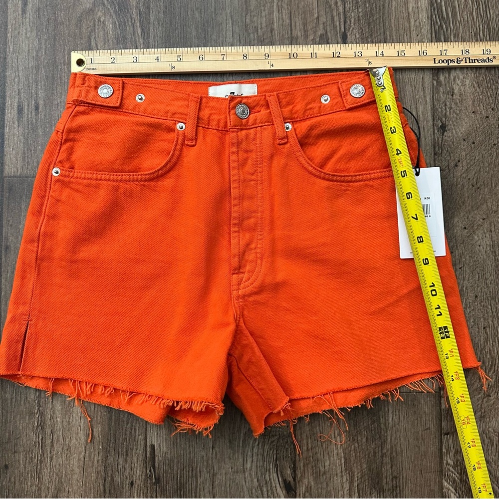 7 For All Mankind Cutoff denim Shorts Women’s Size 30 Orange - Picture 5 of 7